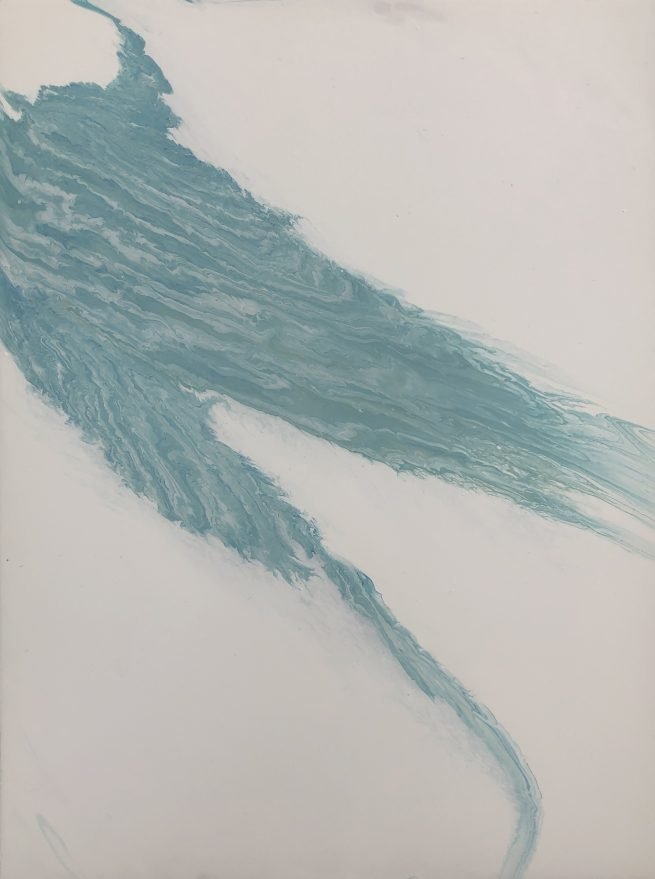 Summer Melt original art by Amy Salisbury turquoise and white abstract acrylic on panel